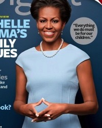 Michelle Obama mit Rautengeste