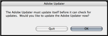 Adobe Updater Warning