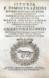 Titelseite von Galileos Istoria