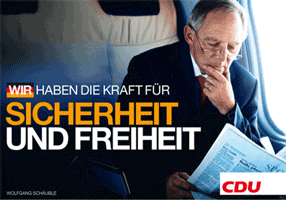 CDU-Wahlplakat: WIR HABEN DIE KRAFT FÜR SICHERHEIT UND FREIHEIT