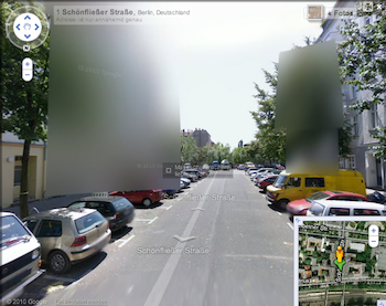 Bildschirmschnappschüsse von Google Street View in Berlin