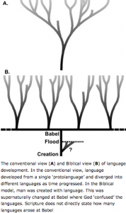 Kreationistisches Modell der Sprachvielfalt (Duursma 2002)